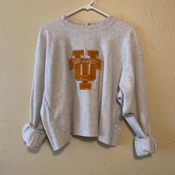 Vintage Sweaters - Vintage Texas Longhorns Cropped Sweatshirt
